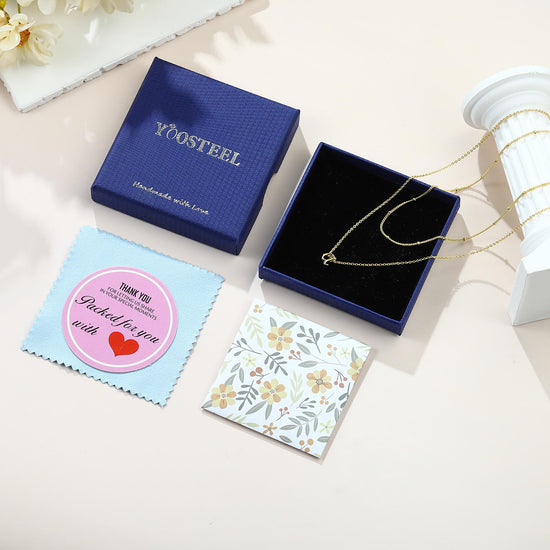 Yoosteel necklace — 14K gold-plated initial layering necklace for women and teens