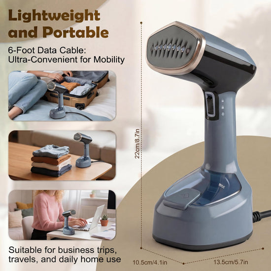 Handheld steamer — 1200W fast heat-up and foldable design for travel