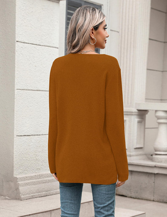Zeagoo women's v neck button cardigan sweater with pockets.