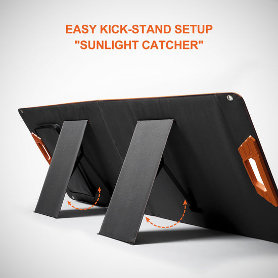 Solar Panels 100Watt Portable 24% High-Efficiency 18V Foldable Solar Charger with USB Outputs for Power Stations, Phones, IP65 Waterproof Perfect for Camping, RVing, Home Backup and Off-Grid Blackouts