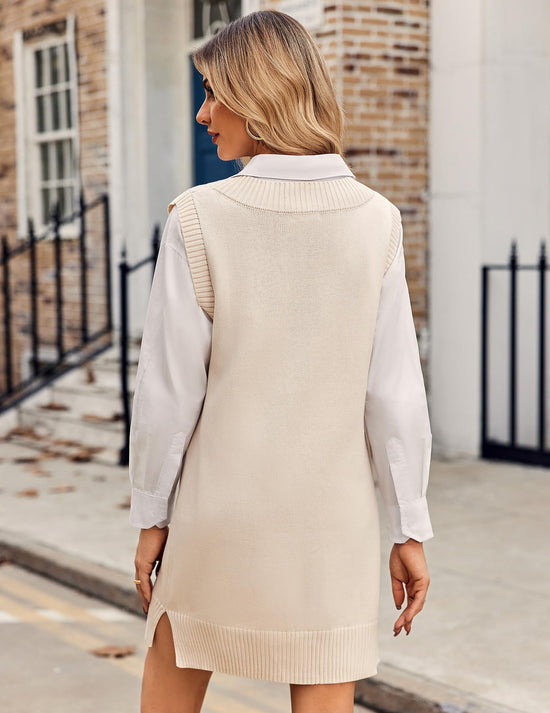 Zeagoo women's tank sweater dress - knitted pullover design
