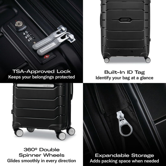 Samsonite suitcase — expandable hardshell with dual spinner wheels