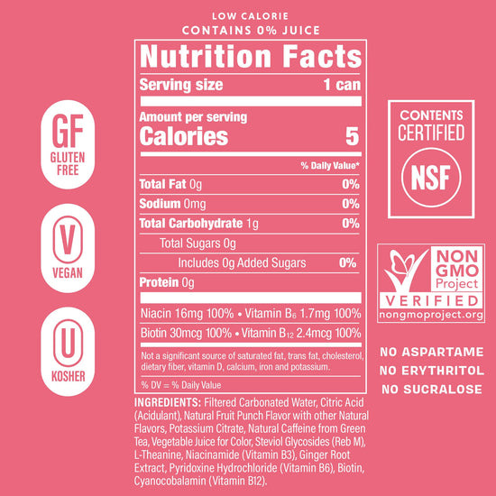 GORGIE sugar free energy drink - natural coffee replacement with green tea caffeine and biotin
