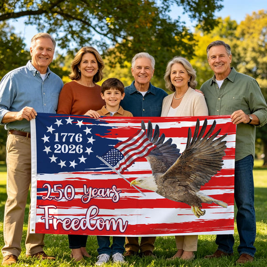 250 Anniversary USA Flag 3x5 Outdoor American Flag Double Sided 3-Ply 1776-2026 250 Years of Freedom Patriotic Flags Banner for 4th of July Memorial Independence Veterans Labor Armed Forces
