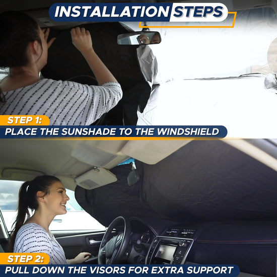 EcoNour vehicle interior shade — Blocks 99% heat and keeps interior cool.