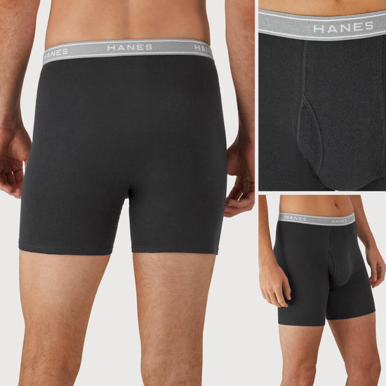 Hanes men's boxer underwear — soft breathable cotton comfortflex waistband, 6 pack