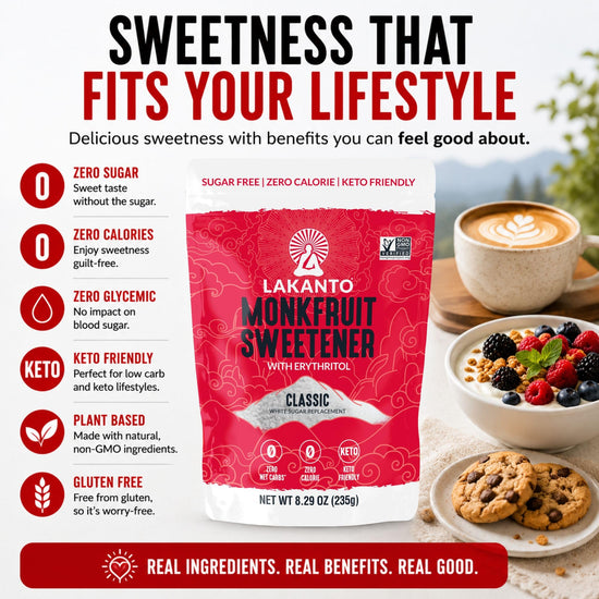 Lakanto classic monk fruit sweetener - zero calorie sugar substitute