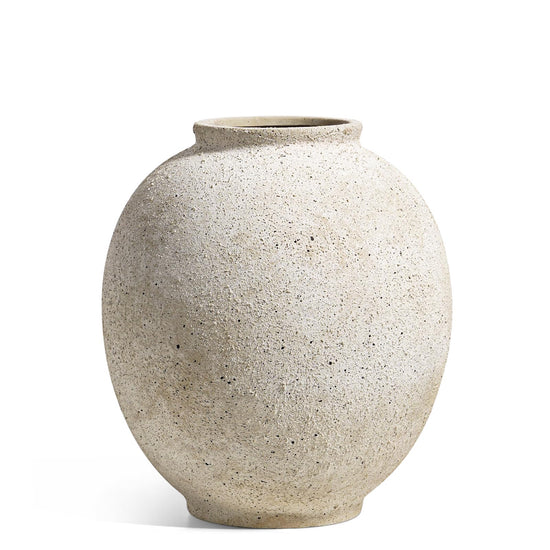 Large White Ceramic Vase - 9.8 Inch Rustic Farmhouse Flower Vase for Home Decor, Minimalist Tall Vases for Living Room, Table, Bathroom, Holiday & Weddings (Sandstone Yellow)