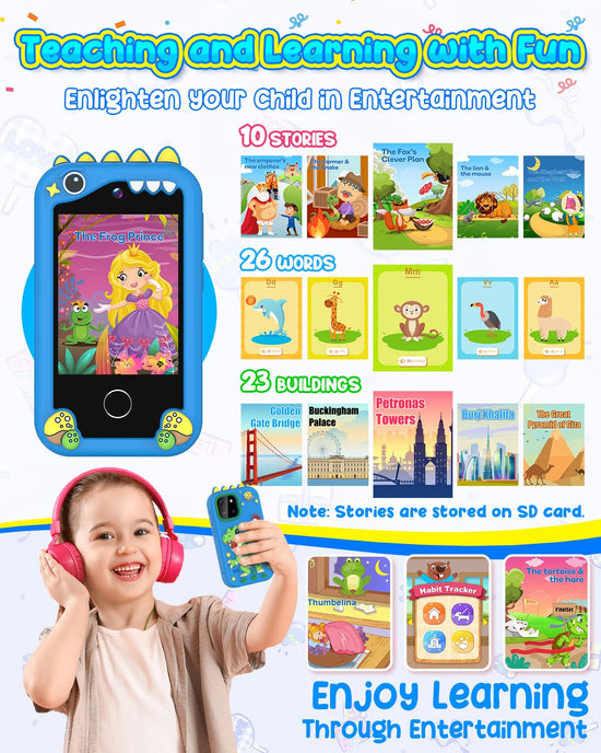 ELECTRONIC LEARNING TOY — No internet or calls, HD camera and music player for kids 3-8 years old