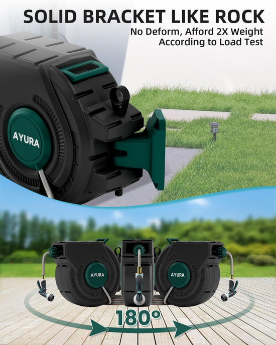 AYURA winding reel — Heavy duty automatic design with kink-free rewind and lock feature