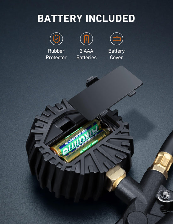 AstroAI digital tire pressure gauge — with inflator and quick connect coupler