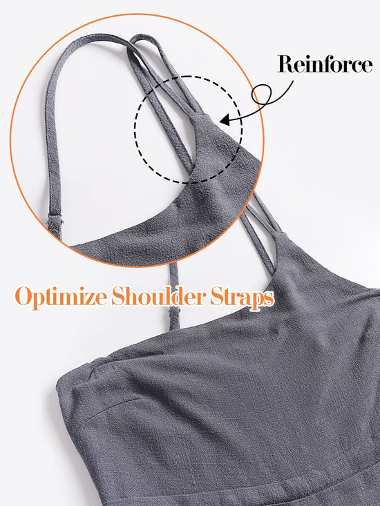 ANRABESS one shoulder high waist linen jumpsuit romper for beach travel outfits