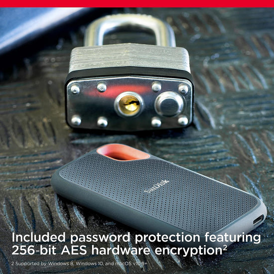 Computer drive or storage — Sandisk 2TB extreme portable SSD with USB-C connection