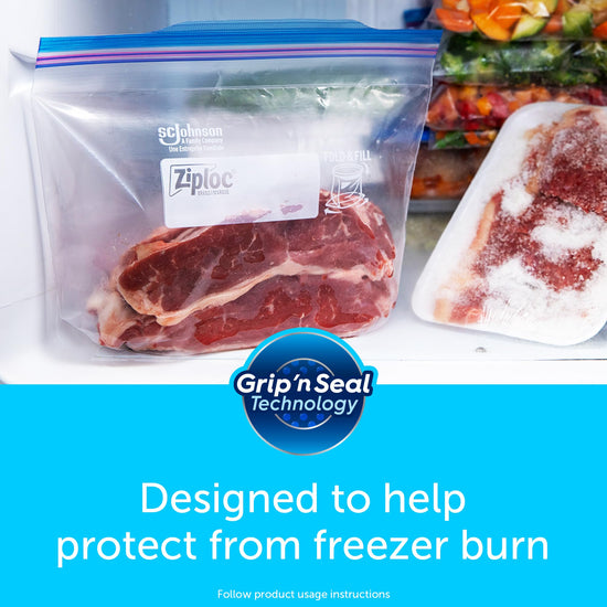 Ziploc quart food storage bags — new stay open design with stand-up bottom
