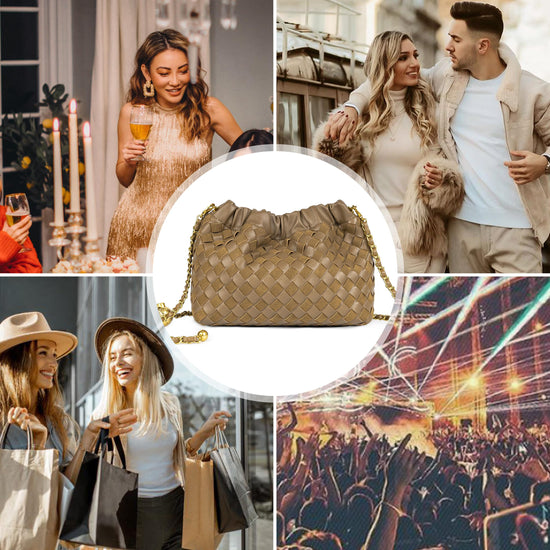Joryin woven crossbody bag and evening purse, trendy dumpling clutch and hobo cloud shoulder bag