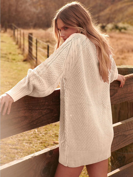 ANRABESS sweater dress — oversized cable knit with long sleeves