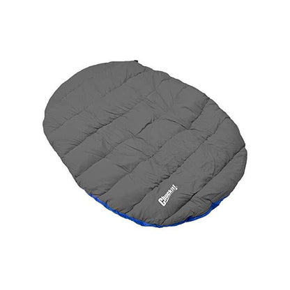 Pet bed mat — Water resistant travel pillow for medium to large dogs 20-100 lbs, blue
