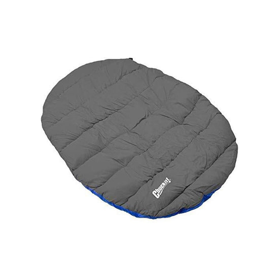Pet bed mat — Water resistant travel pillow for medium to large dogs 20-100 lbs, blue