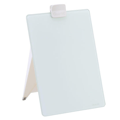 Quartet dry erase board - Desktop glass pad with removable clip and marker, white GDE119