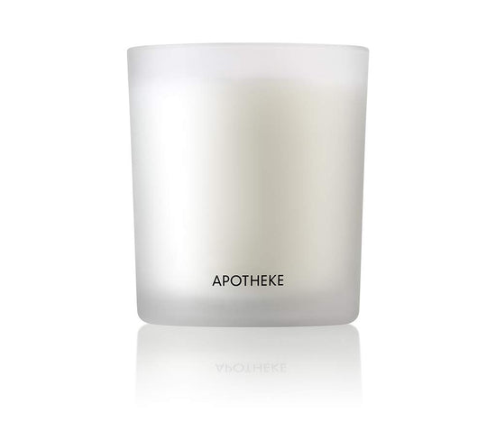 Apotheke scented candle — soy wax, large black jar, non toxic, luxury gift