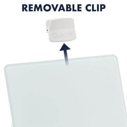 Quartet dry erase board - Desktop glass pad with removable clip and marker, white GDE119