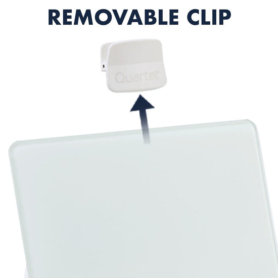 Quartet dry erase board - Desktop glass pad with removable clip and marker, white GDE119