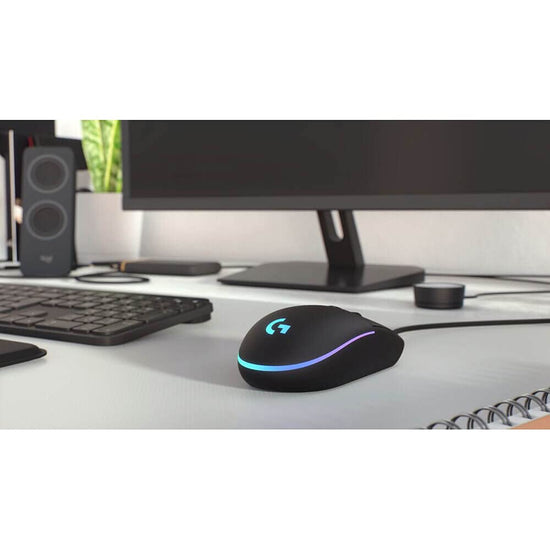 Logitech G203 wired gaming mouse — 8000 DPI with RGB lighting effects and 6 buttons
