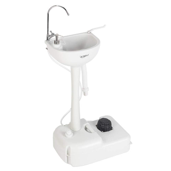 VINGLI portable sink — upgraded design with wheels and accessories for convenience