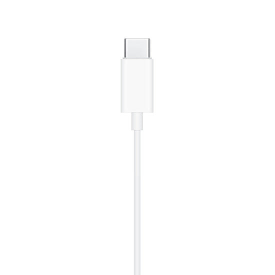 Apple EarPods headphones — wired design with USB-C plug and built-in remote control