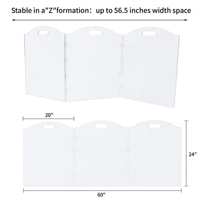 Dog gate - Clear acrylic freestanding design for doorways and inside use