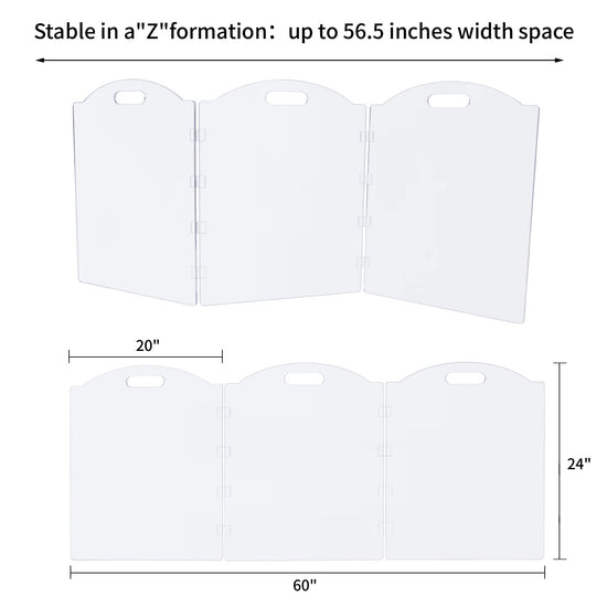 Dog gate - Clear acrylic freestanding design for doorways and inside use