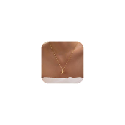 MDIEEL necklace — Dainty 14k gold plated initial pendant charm