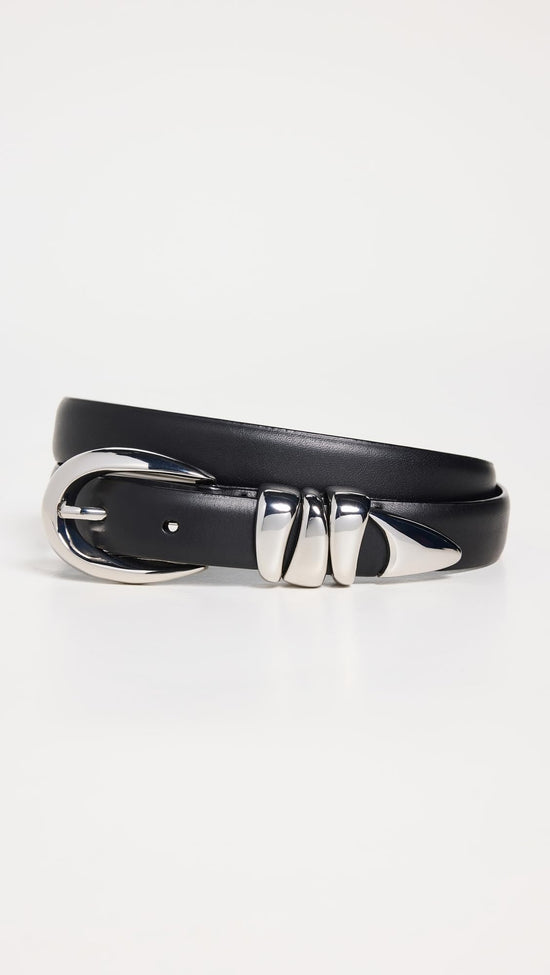 Madewell women's leather belt with chunky metal detail