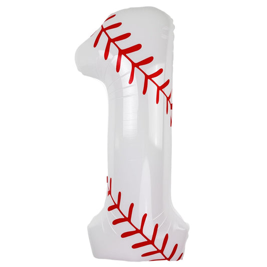 Baseball Balloons 1st Birthday Decorations for Boy, 40 Inch Number 1 Balloon Rookie of the Year First Birthday, Baseball Party Decorations Sports Theme Foil Mylar Balloon