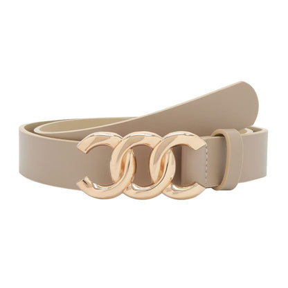 Pettata women belt — faux leather with gold buckle
