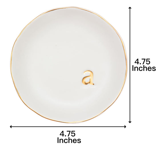 COLLECTIVE HOME - Jewelry storage with ceramic decorative trinket dish in white surface 4.75 diameter.