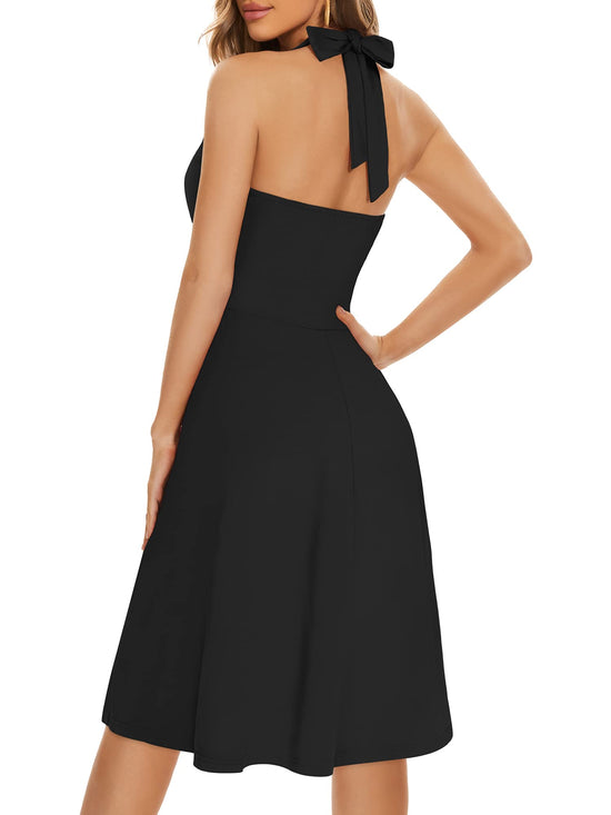 Dress — Sleeveless floral sundress with pocket and elastic waist