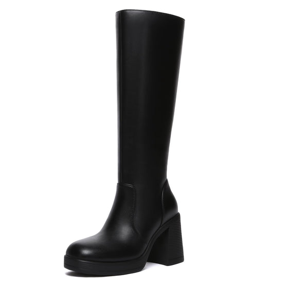 Athlefit knee high boots — platform tall chunky heeled design