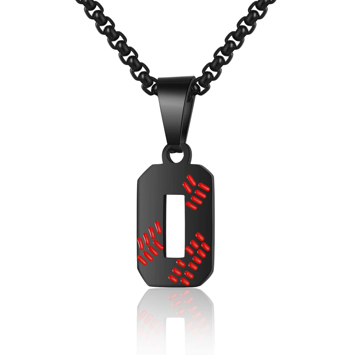 AIAINAGI baseball number necklace — stainless steel chain pendant for men athletes