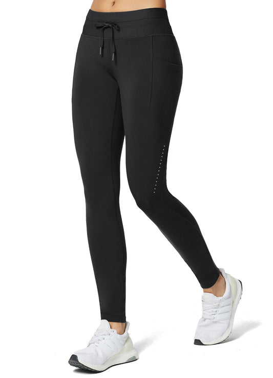 baleaf women's fleece lined leggings - water resistant high waisted pants with pockets
