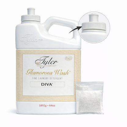Tyler Glam Wash laundry detergent — Diva scent, 907g, HE safe
