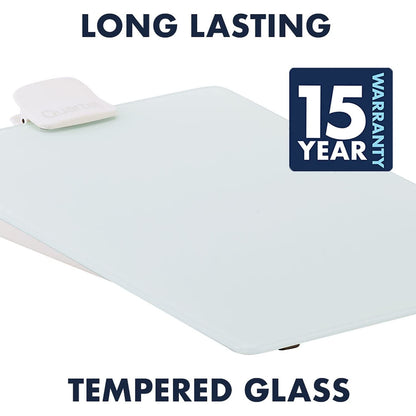 Quartet dry erase board - Desktop glass pad with removable clip and marker, white GDE119