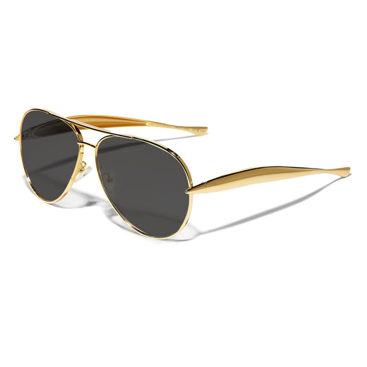 GUVIVI aviator sunglasses — retro gold oversized design for men and women
