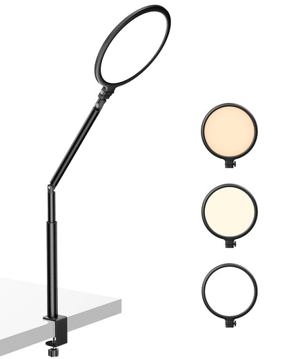 Weilisi 10.2 desk ring light — 360° adjustable with stand and C-clamp