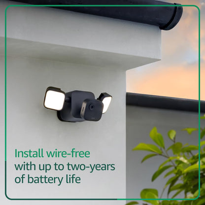 Blink Outdoor 4 Floodlight Camera — Wireless smart security camera with 700 lumens and two-year battery life