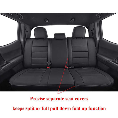 EKR Tacoma seat covers — custom fit faux leather for Toyota Tacoma 2016-2023 Double Cab/Crew Cab