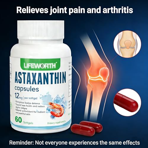 LIFEWORTH Astaxanthin Supplements, Anti-Aging, Antienvejecimiento, Reduce Wrinkles, Arrugas, Glowing Skin & Skin Health, Natural Antioxidant