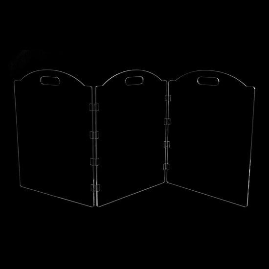 Dog gate - Clear acrylic freestanding design for doorways and inside use