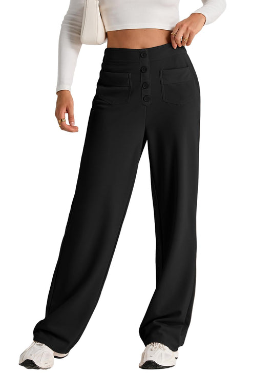 EVALESS high waist stretchy work pants with pockets