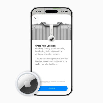 Apple AirTag — Tracker with one-tap setup and up to 1.5X precision finding range